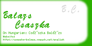 balazs csaszka business card